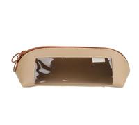 Mavaol-Bolso para bolígrafos de PU, Estuche de Cuero Transparente y Visible, Precioso Bolso de papelería para Estudiantes, portátil de Gran Capacidad (Khaki)