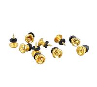 Mavaol Botón de Bloqueo de Correa de Guitarra Estilo Seta Pasador de Bloqueo de Correa Universal Ajustable para Ukelele Bajo Paquete de 10 Kit de Reemplazo de Clavijas de Correa de Metal (Gold)