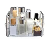 Mavaol Caja de almacenamiento abierta, contenedor organizador PET de gran capacidad, fácil acceso, cesta de almacenamiento con asa portátil para joyería cosmética (Transparente)
