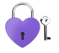 Mavaol Candado de corazón de Metal colorido exquisito candado suministros de artesanía para el hogar con llave 45x59mm (Purple)