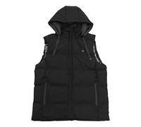 Mavaol Chaleco con Capucha calentado Chaqueta de Calentamiento rápido Control de Temperatura de Fibra de Carbono Puerto USB Esquí al Aire (Black)