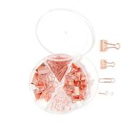 Mavaol Clips de papel, varios juegos de chinchetas multifunción con caja para documentos escolares de oficina (Rose Gold)
