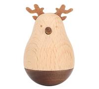 Mavaol Deer Wobbler Lindo Exquisito Robusto Durable Madera Decorativo Llamativo Roly Poly Juguete para Niños Hogar Escuela