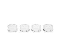 Mavaol Guitar Tone Speed Volume Control Knobs Premium Durable Anti Slip Replacement Parts for Les Paul Electric Guitars 4pcs Black White Gold Acrylic (White Knob Black Lettering)