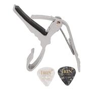 Mavaol Herramienta de afinación de Cambio rápido de aleación de cejilla para Guitarra eléctrica acústica Ukelele Bajo Banjo con Material de aleación de Primera Calidad Tamaño Compacto y (Silver)