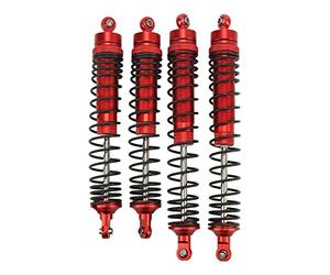 Mavaol RC Amortiguador trasero delantero de aleación de aluminio amortiguador de resorte ensamblado ajustable para Axis RBX10 Ryft 4WD 1/10 RC Car (Red)
