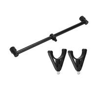 Mavaol Soporte para caña de Pescar de Carpa Soporte para caña de Pescar para Carpas al Aire Soporte para Barras de zumbido Negro (2 Heads 30cm Bracket + Bracket Head*2)