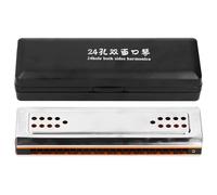 Mavaol Tremolo Harmonica 24 agujeros C G Key de doble cara con caja Instrumento musical para principiantes