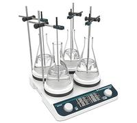 Mavdecll Agitador Magnético De Placa Calefactora De Múltiples Posiciones, Mezclador De Placa Calefactora Múltiple De Alta Temperatura De 310 ℃, Capacidad De 2L * 4, Velocidad Ajustable De 50-1500 RPM