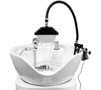 Mavdecll Estructura SPA de Cabeza con circulación de Agua Grifo de Cuenca SPA Ajustable 180 Grados Estructura con Bomba de Agua y fijación metálica para salón de masajes SPA y peluquería