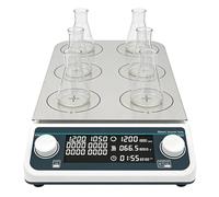 Mavdecll Placa Calefactora con Agitador Magnético, Agitador Magnético Multiplaca De 6 Posiciones Múltiples con Capacidad De Calentamiento De 6 * 500 Ml, 50-1500 RPM | con Función De Sincronización