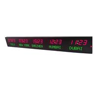 Mavdecll Reloj con Zonas horarias mundiales, Reloj Digital de Pared LED con indicación de la Hora en 5 Ciudades, Control por WiFi, Ajuste de Brillo en 3 Niveles, para hoteles, aeropuertos
