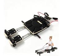 Mavdecll Tabla De Pilates Reformer para Entrenamiento En Casa, Tabla De Pilates De Madera Plegable Todo En Uno con Bandas De Resistencia, Antideslizante Y Silenciosa, para Entrenamiento Black