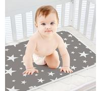 Maveek - Cambiador de pañales para bebé (2 unidades, 40,6 x 27,5 cm), impermeable, cambiador de pañales portátil, cambiador de viaje, colchonetas plegables y absorbentes para el hogar y al aire libre (2 grises)