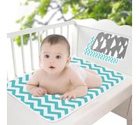 Maveek - Cambiador de pañales para bebé, 2 unidades, impermeable, cambiador de pañales portátil, para el hogar, viajes y fuera ideal (gris y verde)