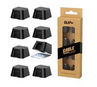 Maveek Clips magnéticos para cables, 8 unidades, organizador de cables magnéticos, clips magnéticos para ordenar cables con placa de metal autoadhesiva para escritorio, mesita de noche, coche, oficina
