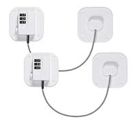 Maveek - Juego de 2 cajas de seguridad para niños, cerradura para nevera, cerradura de puerta de congelador, cerradura de ventana con contraseña digital, 6 almohadillas adhesivas adicionales para cerradura codificada, sin taladrar (blanco)