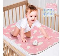 Maveek - Pañal para bebé (2 unidades, 19,7 x 27,6 pulgadas), impermeable, reutilizable y multifunción, lavable para el hogar y al aire libre (rosa/amarillo)