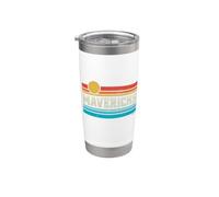 Mavericks California Retro Sunset Surf Trip I Love Surfing Vaso térmico de acero inoxidable de doble pared