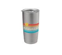 Mavericks California Retro Sunset Surf Trip I Love Surfing Vaso térmico de acero inoxidable de doble pared