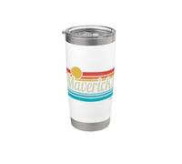 Mavericks California Retro Sunset Surf Trip I Love Surfing Vaso térmico de acero inoxidable de doble pared