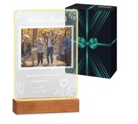 Maverton 3D Cuadro Personalizado con Foto y Texto - Luz LED Lampara de Mesita de Noche - San Valentin Boda Aniversario Pareja, Hombre y Mujer, Dia Del Padre Regalos - 21 x 30 cm o 15 x 22 cm, USB-A