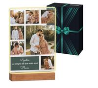 Maverton 3D Cuadro Personalizado con Foto y Texto - Luz LED Lampara de Mesita de Noche - San Valentin Boda Aniversario Pareja, Hombre y Mujer, Dia Del Padre Regalos - 21 x 30 cm o 15 x 22 cm, USB-A