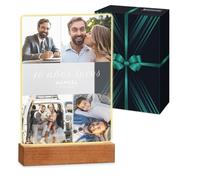 Maverton 3D Cuadro Personalizado con Foto y Texto - Luz LED Lampara de Mesita de Noche - San Valentin Boda Aniversario Pareja, Hombre y Mujer, Dia Del Padre Regalos - 21 x 30 cm o 15 x 22 cm, USB-A