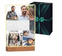 Maverton 3D Cuadro Personalizado con Foto y Texto - Luz LED Lampara de Mesita de Noche - San Valentin Boda Aniversario Pareja, Hombre y Mujer, Dia Del Padre Regalos - 21 x 30 cm o 15 x 22 cm, USB-A