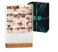 Maverton 3D Cuadro Personalizado con Foto y Texto - Luz LED Lampara de Mesita de Noche - San Valentin Boda Aniversario Pareja, Hombre y Mujer, Dia Del Padre Regalos - 21 x 30 cm o 15 x 22 cm, USB-A