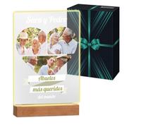 Maverton 3D Cuadro Personalizado con Foto y Texto - Luz LED Lampara de Mesita de Noche - San Valentin Boda Aniversario Pareja, Hombre y Mujer, Dia Del Padre Regalos - 21 x 30 cm o 15 x 22 cm, USB-A