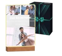 Maverton 3D Cuadro Personalizado con Foto y Texto - Luz LED Lampara de Mesita de Noche - San Valentin Boda Aniversario Pareja, Hombre y Mujer, Dia Del Padre Regalos - 21 x 30 cm o 15 x 22 cm, USB-A