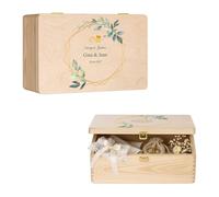 Maverton Caja de Madera Personalizada XL/L Tamaño Disponible - Regalos Personalizados para Pareja Boda - Cofre con Tapa y Cierre - Caja Sorpresa Recuerdos Fotos Anillos - Juntos