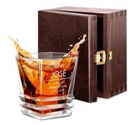 Maverton Vaso de Cristal Grabado - 280 ml - Regalos Originales para Hombre - Decoracion Hogar - Regalos Hombre Cumpleanos - Regalo Abuelo - Un Regalo para Papa - Elegante