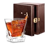 Maverton Vaso Whisky Personalizado Cristal 250ml Regalo Gentleman Añejo | cristal resistente, día del padre, diseño cubo hielo, grabado nombre, 250 ml, presentacion premium