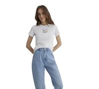 Mavi Beach Printed T-Shirt, Blanco Envejecido, L Women's