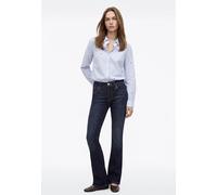 Mavi Camisa de Manga Larga Tejida para Mujer, Rayas Oxford con Estampado de Margaritas pequeñas, XL