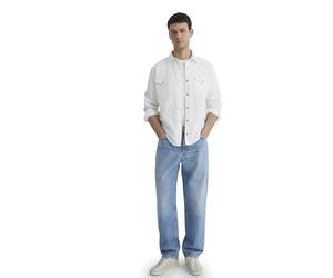 Mavi Camisa Vaquera Ted para Hombre, Denim Blanco Roto, XXL