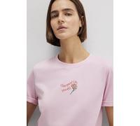 Mavi Camiseta Flower Printed Tshirt para Mujer, Rosa néctar, XL