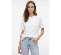 Mavi Camiseta Mujer Graphic Printed Fashion Jersey, Blanco Antiguo, XS