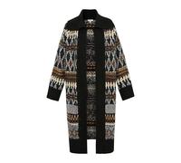 Mavi Cárdigan Largo Estampado Suéter, Negro, XS para Mujer