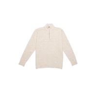 Mavi Hombre Half Zip Sweater Pullover, Beige Melange, XXL