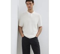 Mavi Hombre Polo Neck Knit T-Shirt, Antique White, L