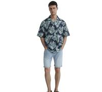 Mavi Hombre Printed Shirt Camisa, India Ink Printed, XL