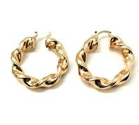 Mavi jewel Pendientes mujer aro trenzado color oro 25 mm de acero # Idea regalo # Paquete incluido#emocional#Charms#Made in Italy#Envío gratis