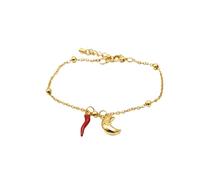 Mavi jewel Pulsera de mujer de acero con colgante y cuerno de la suerte, Ajustable, Acero aleado, Acero.