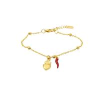 Mavi jewel Pulsera de mujer de acero con colgante y cuerno de la suerte, Ajustable, Acero aleado, Acero.