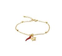 Mavi jewel Pulsera de mujer de acero con colgante y cuerno de la suerte, Ajustable, Acero aleado, Acero.