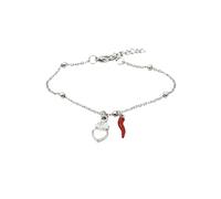 Mavi jewel Pulsera de mujer de acero con colgante y cuerno de la suerte, Ajustable, Acero aleado, Acero.