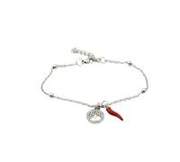 Mavi jewel Pulsera de mujer de acero con colgante y cuerno de la suerte, Ajustable, Acero aleado, Acero.
